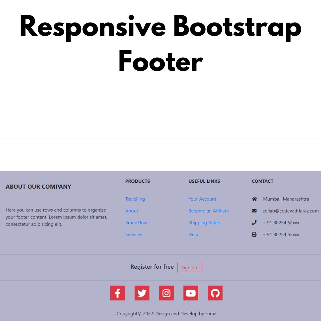 Bootstrap Footer Template for Every Website Style
